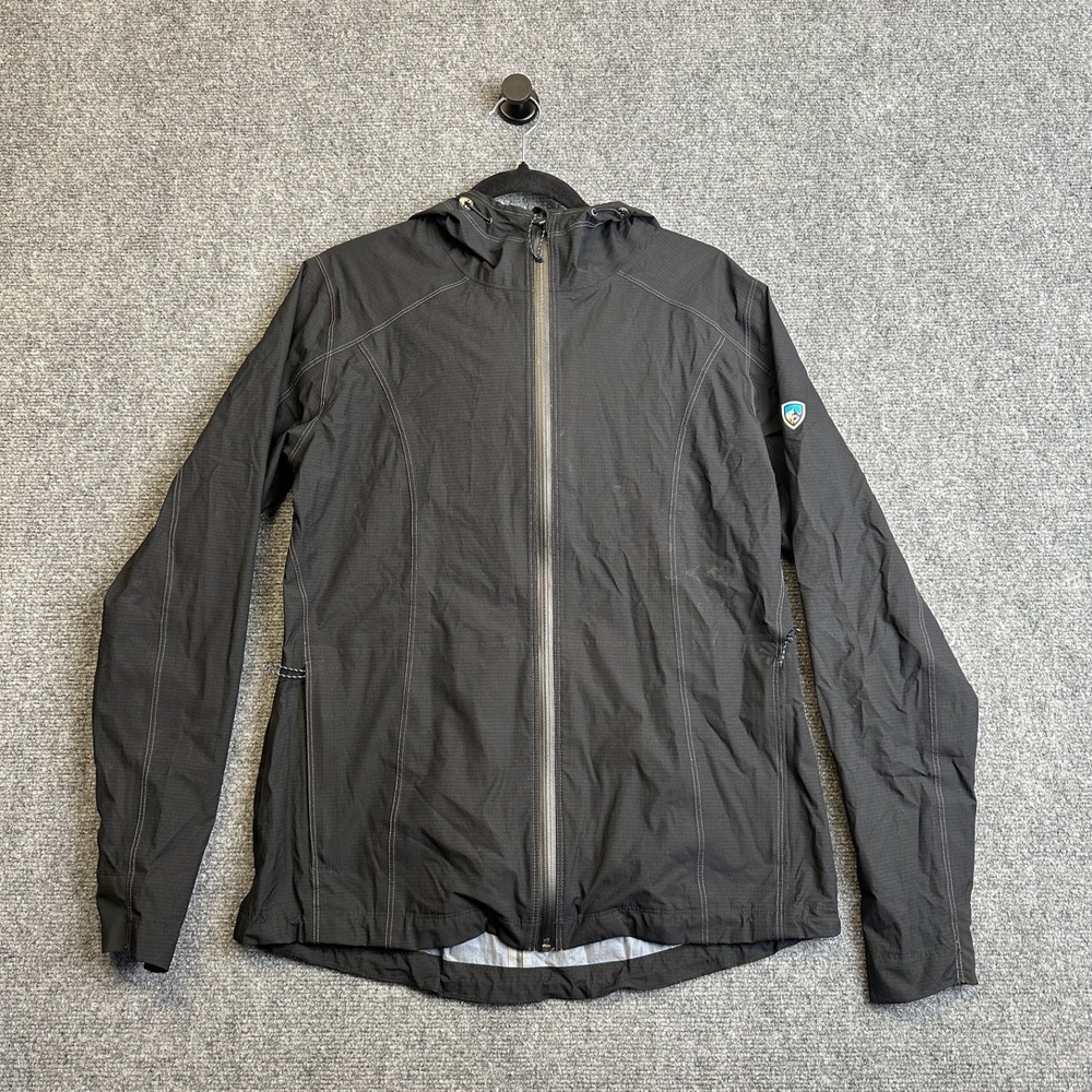 Kuhl Porjekt Windbreaker Jacket Mens Medium Black Hooded Gorpcore Hiking Outdoor